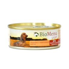 BioMenu Light Консервы для Собак Индейка с коричневым рисом Цена за упаковку 100x24