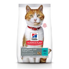 Hills Science Plan Sterilised Cat / Сухой корм Хиллс для Стерилизованных кошек и Котят от 6 месяцев Тунец