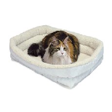 MidWest Quiet Time Double Bolster / Лежанка Мидвест с двойным бортом Флисовая Белая