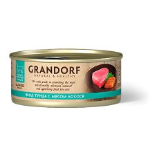 Grandorf Holistic & Hypoallergenic / Консервы Грандорф для кошек филе Тунца с мясом лосося (цена за упаковку)