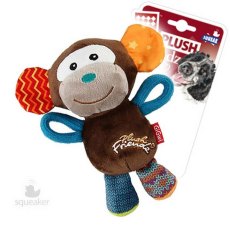 GiGwi Dog Plush Friendz / Игрушка Гигви для собак Обезьянка с пищалками