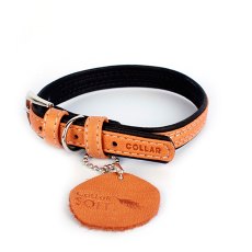 CoLLaR Soft / Ошейник Колар для собак Кожаный Двойной Прошитый Коричневый верх Черный низ