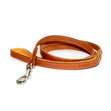 CoLLaR / Поводок Колар для собак Кожаный Двойной с Прошивкой 122 х 20мм