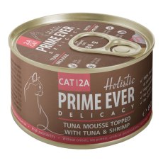Prime Ever Cat 2A Delicacy Tuna mousse / Влажный корм Консервы Прайм Эвер для кошек мусс Тунец с Креветками (цена за упаковку)
