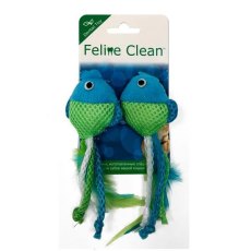 Feline Clean Dental / Игрушка Фелин Клин для кошек Рыбки ленты и перья 1х2шт