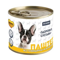 Мнямс Здоровые Суставы Влажный корм Консервы для собак всех пород Паштет из Говядины и Ягненка (цена за упаковку)