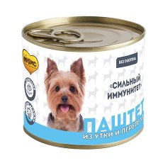 Мнямс Сильный Иммунитет Влажный корм Консервы для собак всех пород Паштет из Утки и Перепела (цена за упаковку)