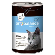 Probalance Sterilized / Влажный корм Консервы Пробаланс для Стерилизованных кошек и Кастрированных котов (цена за упаковку)