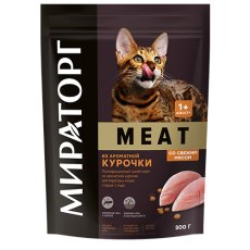 Мираторг Meat / Сухой корм для взрослых кошек из ароматной Курочки