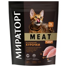 Мираторг Meat / Сухой корм для взрослых кошек из ароматной Курочки