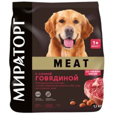 Мираторг Meat / Сухой корм для взрослых собак Средних и Крупных пород с сочной Говядиной