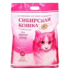 Сибирская Кошка Элита / Наполнитель для кошачьего туалета для Привередливых кошек Розовые гранулы
