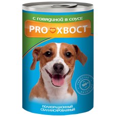 ProХвост / Консервы Прохвост для собак Говядина в соусе (цена за упаковку)