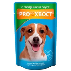 ProХвост / Паучи Прохвост для собак Говядина в соусе (цена за упаковку)