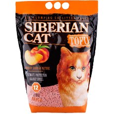 Сибирская кошка / Наполнитель для кошачьего туалета Тофу "Персик" Комкующийся
