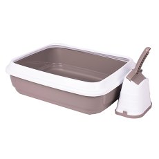 IMAC Duo / Туалет-лоток Аймак для кошек с совочком на подставке Серо-бежевый IMAC Duo / Туалет-лоток Аймак для кошек с совочком на подставке Серо-бежевый