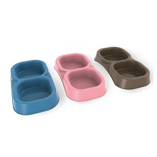 Bama Pet / Миска Бама Пет Пластиковая Двойная Голубая