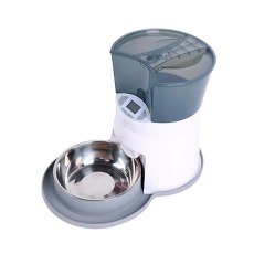 SuperDesign Auto Feeder / Автокормушка Супер Дизайн для кошек и собак Бело-серая