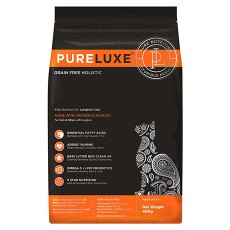 PureLuxe Cat Longhair Chicken Salmon Grain free / Сухой Беззерновой корм ПьюаЛюкс для Длинношерстных кошек Курица Лосось