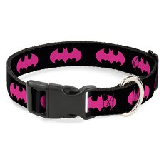 Buckle-Down / Ошейник Бакл-Даун для собак с пластиковой застёжкой Бэтмен розовый