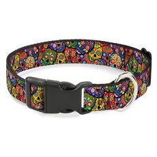 Buckle-Down / Ошейник Бакл-Даун для собак с пластиковой застёжкой Цветные черепа мультицвет