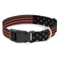 Buckle-Down / Ошейник Бакл-Даун для собак с пластиковой застёжкой Флаг США мультицвет