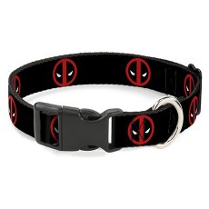 Buckle-Down / Ошейник Бакл-Даун для собак с пластиковой застёжкой Дэдпул чёрный
