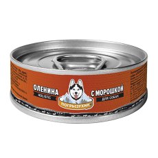Погрызухин Консервы для взрослых собак Оленина с Морошкой (цена за упаковку)