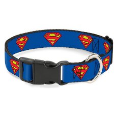 Buckle-Down / Ошейник Бакл-Даун для собак с пластиковой застёжкой Супермен синий