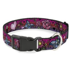 Buckle-Down / Ошейник Бакл-Даун для собак с пластиковой застёжкой Любовь розовый