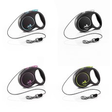 flexi Black Design XS cord 3 m, for dogs up to 8 kg / Рулетка флекси для собак весом до 8 кг, трос 3 м