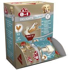8in1 Dental Delights XS / 8в1 Косточки с куриным мясом для мелких собак с минералами 8in1 Dental Delights XS / 8в1 Косточки с куриным мясом для мелких собак с минералами
