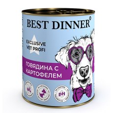 Best Dinner Exclusive Vet Profi Urinary / Консервы Бест Диннер для собак Говядина картофель (цена за упаковку)