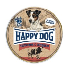 Happy Dog NaturLine / Паштет Хэппи Дог для собак Телятина с сердцем (цена за упаковку, Россия)