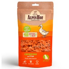 AlpenHof Duck mini hearts / Лакомство Альпенхоф для кошек Сердечки из Утки