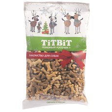 Titbit Новогодняя коллекция / Бисквиты Титбит для собак Мясные косточки мини