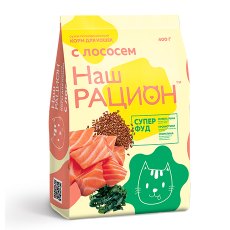 Наш Рацион / Сухой корм для взрослых кошек Лосось