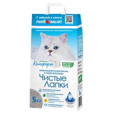 Чистые лапки Комфорт eco-friendly Наполнитель для кошачьего туалета Комкующийся