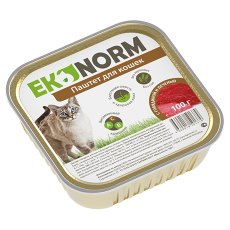 Ekonorm / Консервы Эконорм для кошек Паштет с Говядиной и печенью (цена за упаковку)