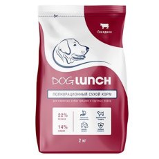 Dog Lunch / Сухой корм ДогЛанч для собак Средних и Крупных пород с Говядиной