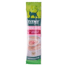 Titbit Лакомый кусочек / Лакомство Титбит для кошек Крем-суп с кусочками Телятины (цена за упаковку)