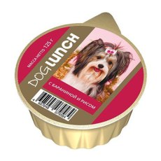 Dog Lunch / Консервы ДогЛанч для взрослых собак с Бараниной и рисом крем-суфле (цена за упаковку)