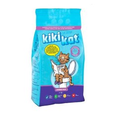 KikiKat Natural Lavender Fields / Комкующийся наполнитель Кикикэт для кошачьего туалета Бентонитовый супер-белый Лаванда