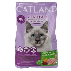 Catland Sterilised / Сухой корм Кэтленд для Стерилизованных кошек с Кроликом и овощами