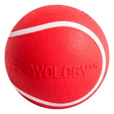 Playology Squeaky Chew Ball / Игрушка Плэйолоджи для собак хрустящий жевательный мяч с пищалкой и с ароматом говядины Красный