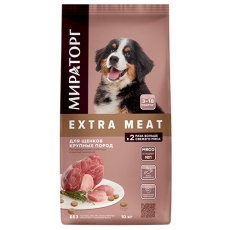 Мираторг Extra Meat / Сухой корм для Щенков Крупных пород в возрасте от 3 до 18 месяцев c нежной Телятиной