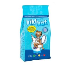 KikiKat Natural Unscented / Комкующийся наполнитель Кикикэт для кошачьего туалета Бентонитовый супер-белый Без аромата