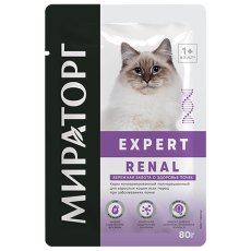 Мираторг Expert Renal / Влажный корм Паучи для взрослых кошек всех пород при заболеваниях почек Бережная забота о здоровье почек (цена за упаковку)