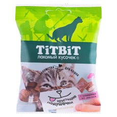 Titbit Хрустящие подушечки / Лакомство Титбит для кошек с паштетом из Лосося