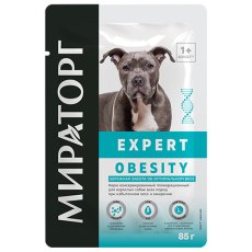 Мираторг Expert Obesity / Влажный корм Паучи для взрослых собак всех пород при избыточном весе и ожирении Бережная забота об оптимальном весе